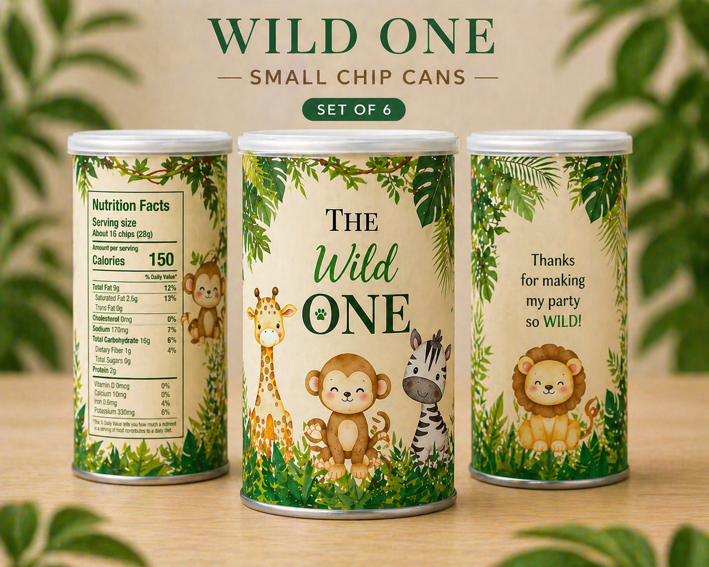 Wild One Chip Can (set of 6)