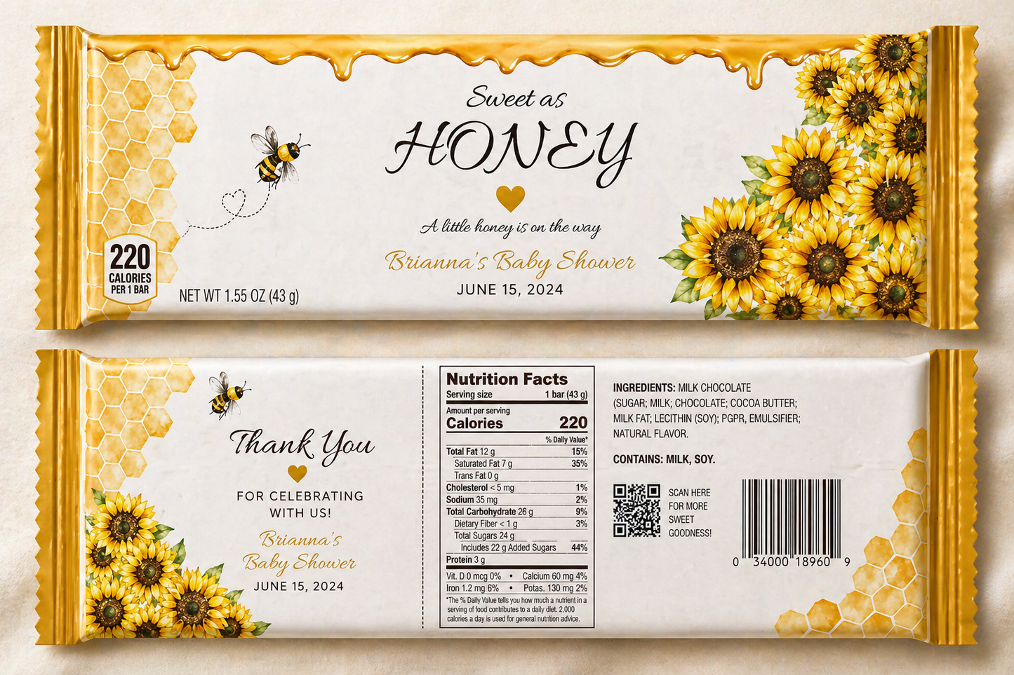 Sweet as Honey Chocolate Bar (set of 6)