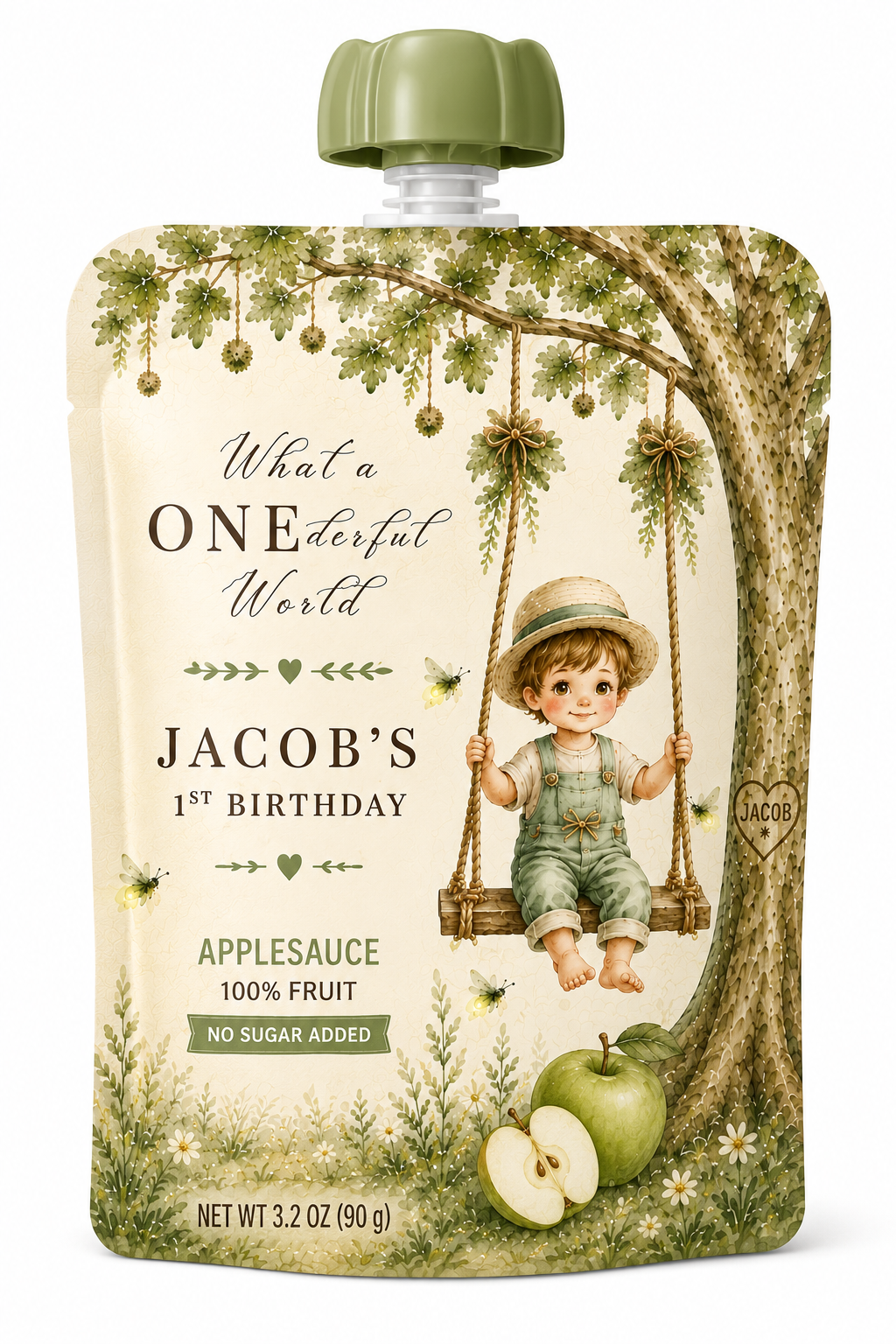 What a ONEderful World apple sauce pouches -set of 6