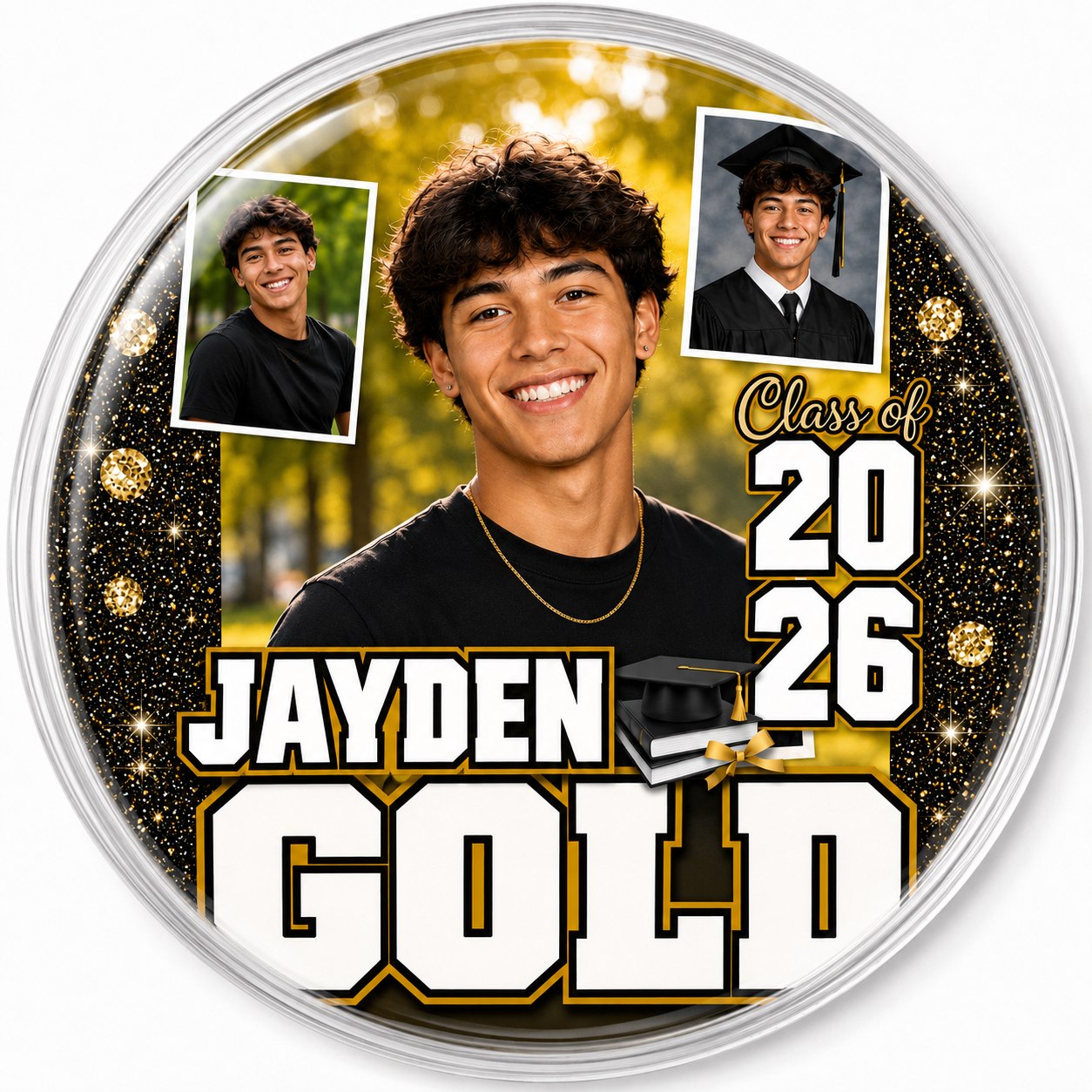 3 Photo Grad Button