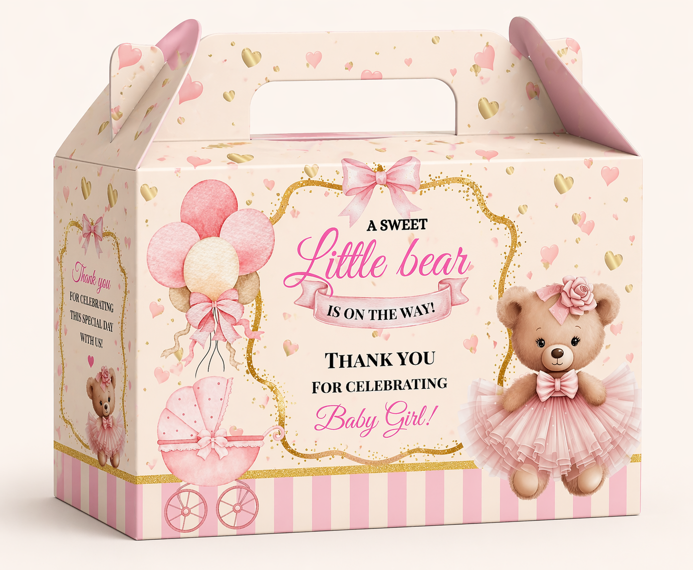Gable box favor (set of 6) -Sweet Little Bear