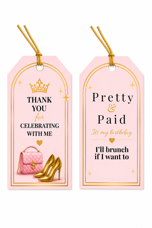 Pretty & Paid Thank you Tags -Set of 6