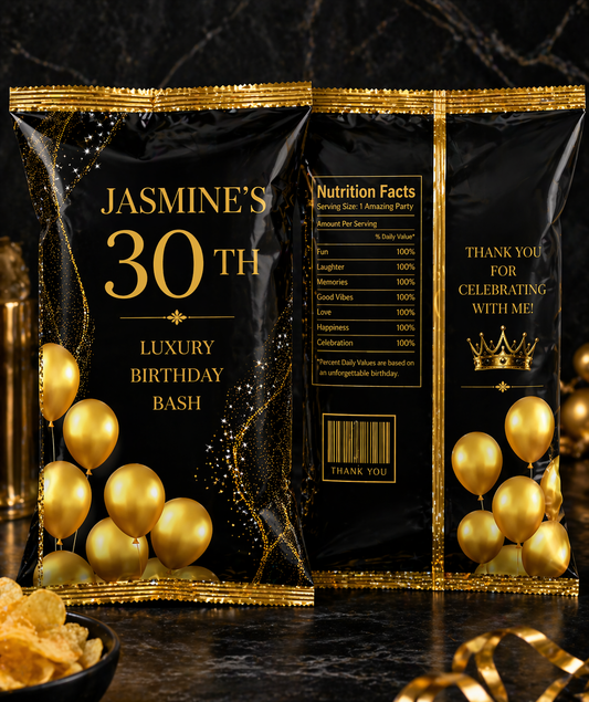 Black and Gold Chip bags
