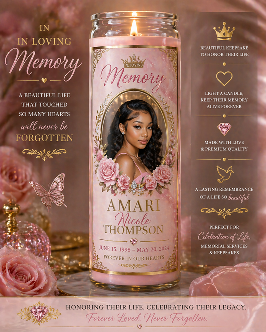 Heavenly Blush Memorial Candle