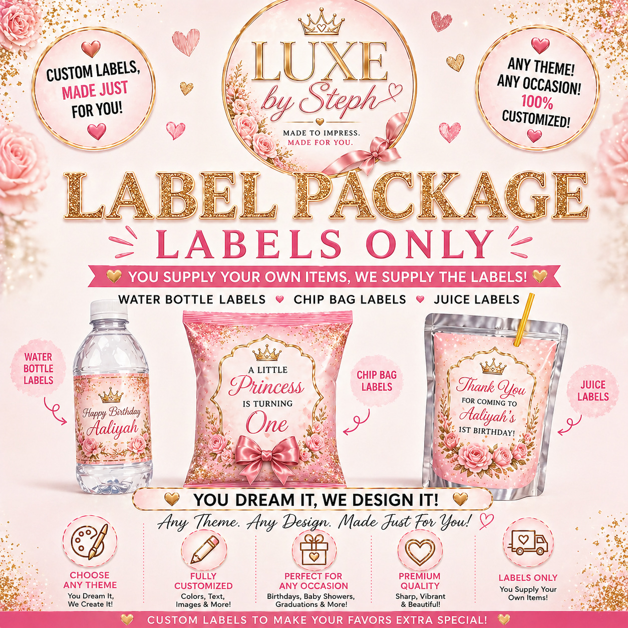 Labels Only Package ✨ (Fully Custom – Any Theme!)