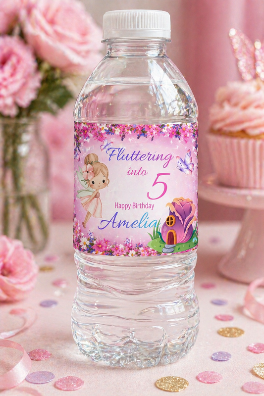 Fluttering Fairy Garden Water bottle (LABELS ONLY- set of 6)