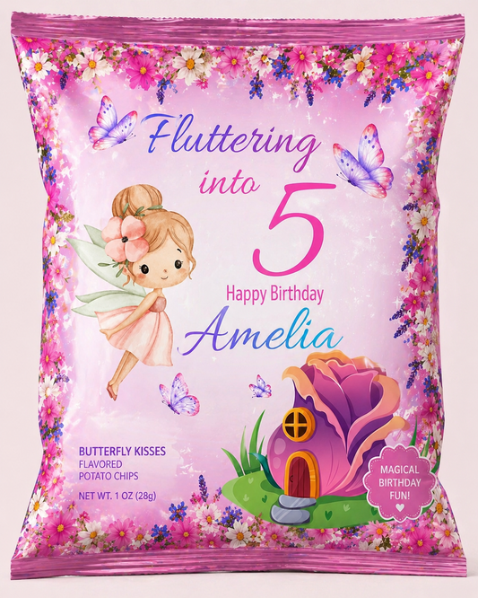 Fluttering Fairy Garden Party Chip Bags (set of 6)