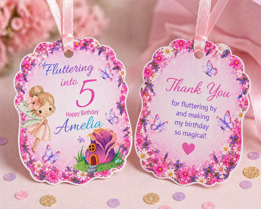 Fluttering Fairy Garden Thank you tags (set of 6)