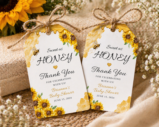 Sweet as Honey Thank you tags (set of 6)