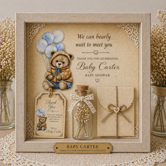 Vintage Teddy Keepsake Shadow box