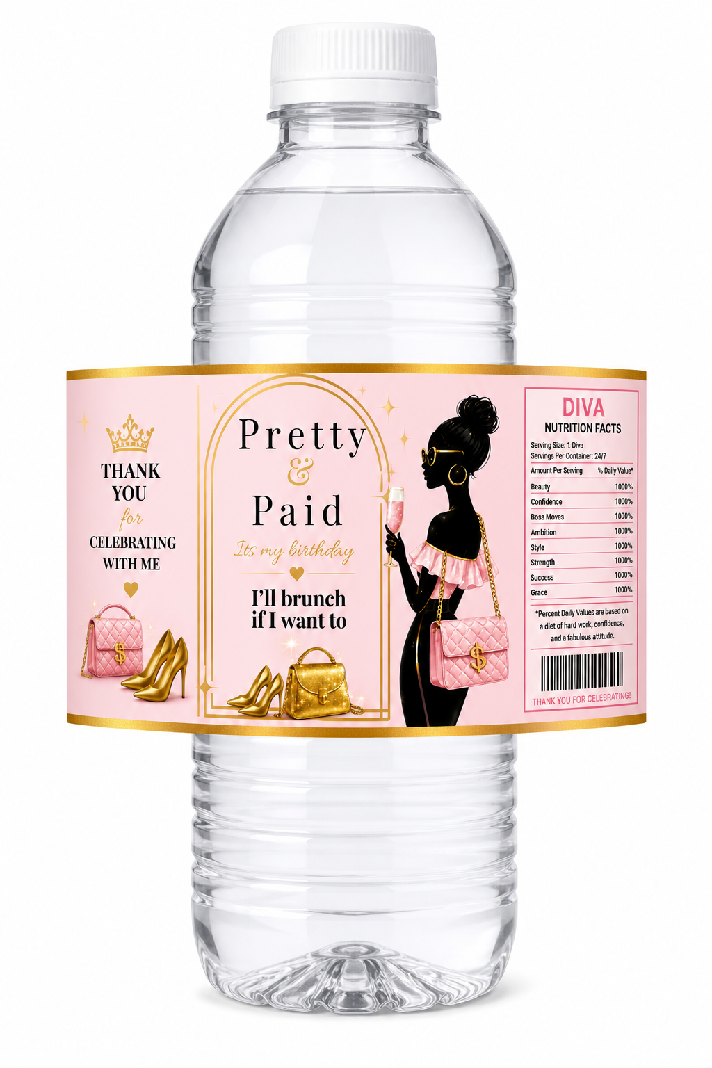 Pretty & Paid water bottles -Set of 6