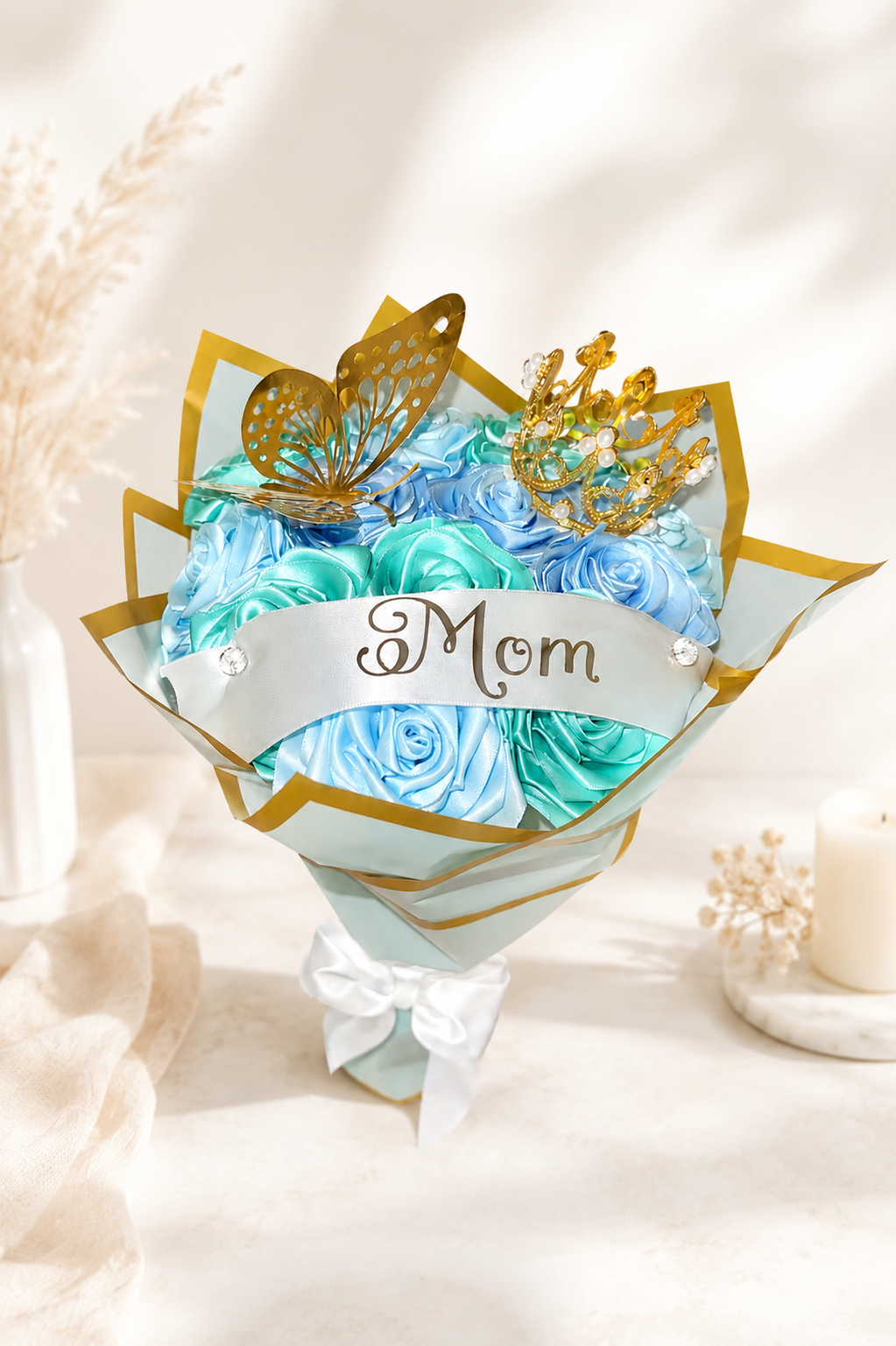 Azure Bloom Bouquet (1 Dozen Roses)