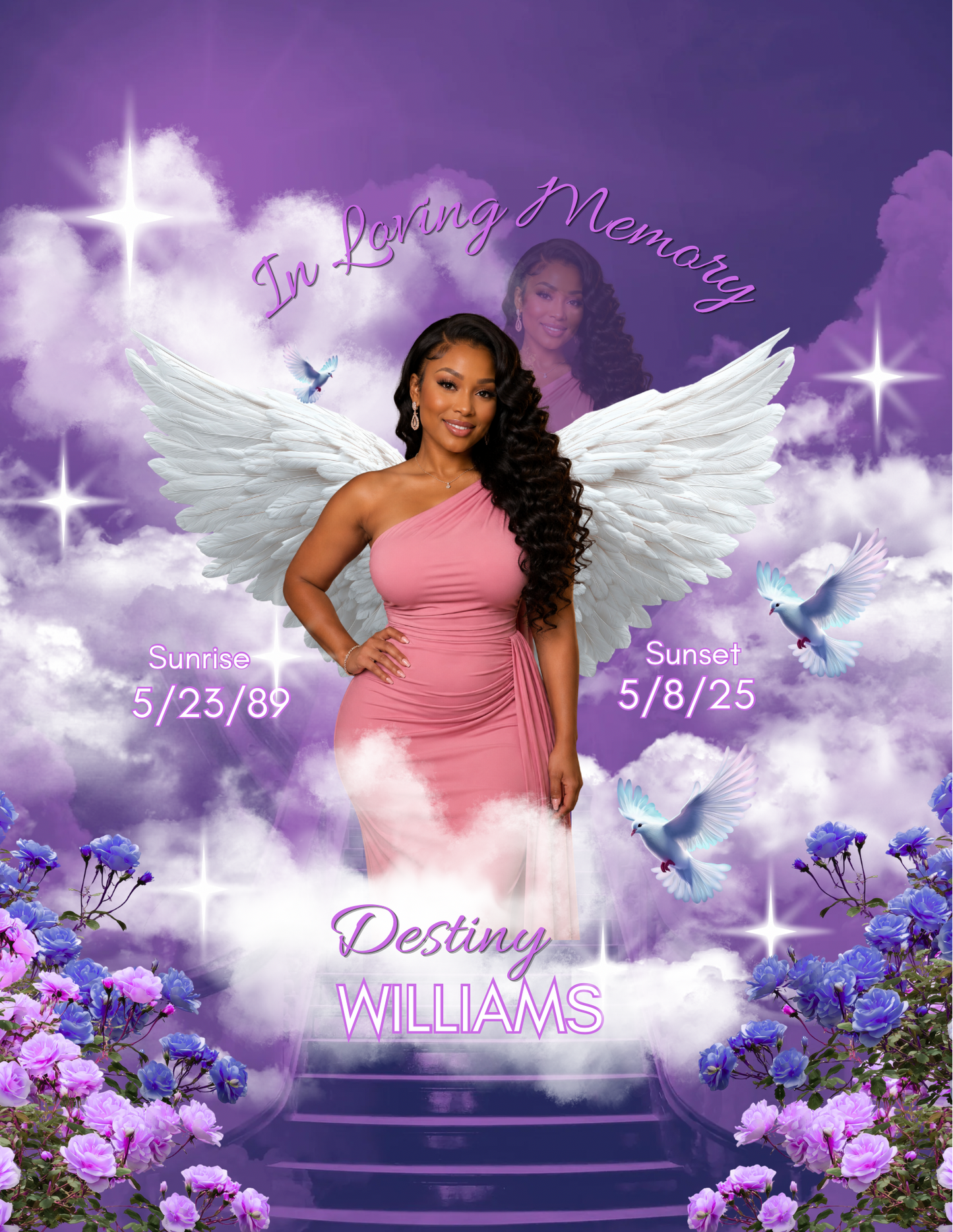 Heavenly Remembrance Digital Download -Editable on canva