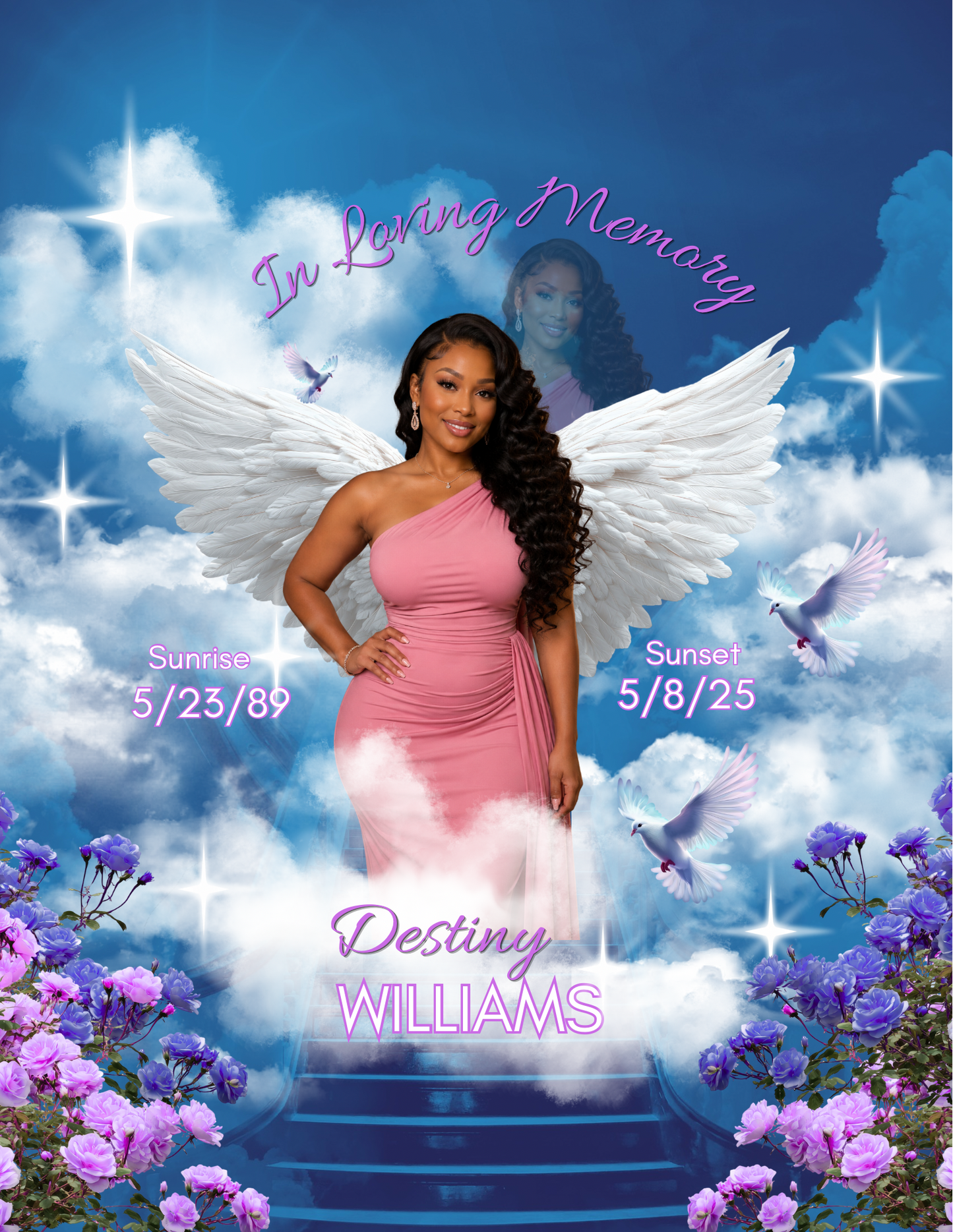 Heavenly Remembrance Digital Download -Editable on canva