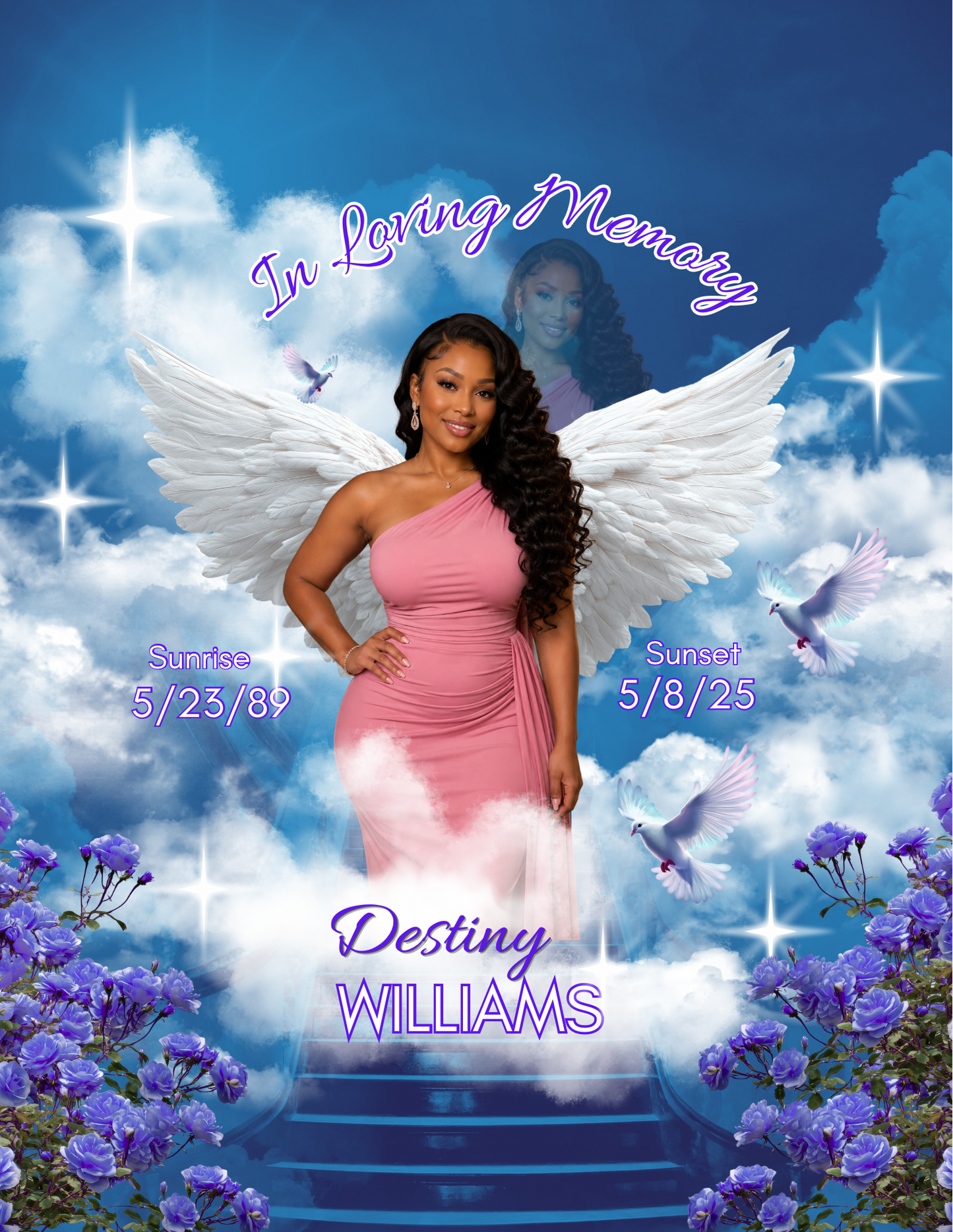 Heavenly Remembrance Digital Download -Editable on canva