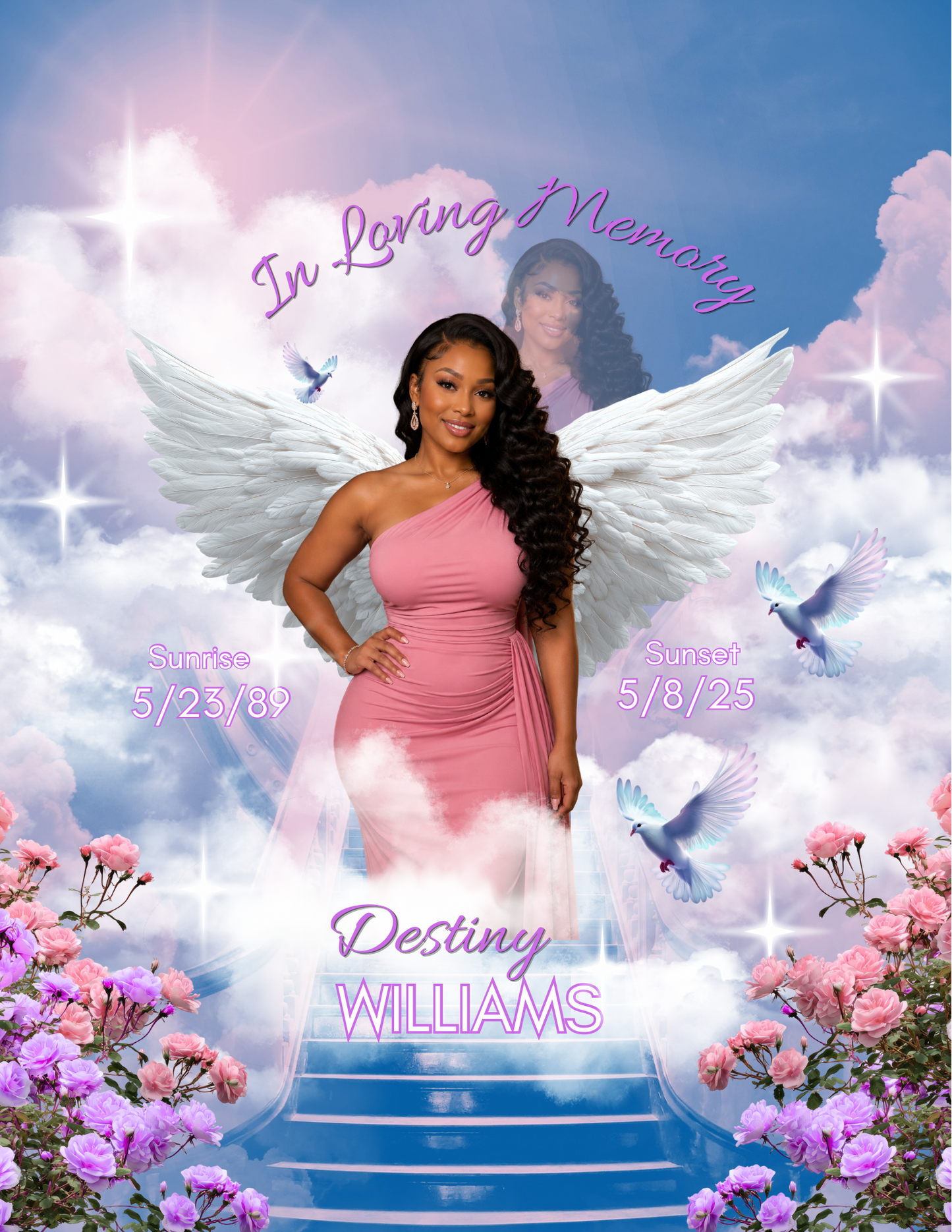 Heavenly Remembrance Digital Download -Editable on canva