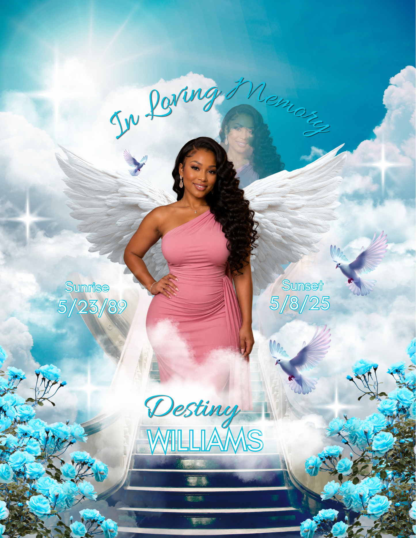 Heavenly Remembrance Digital Download -Editable on canva
