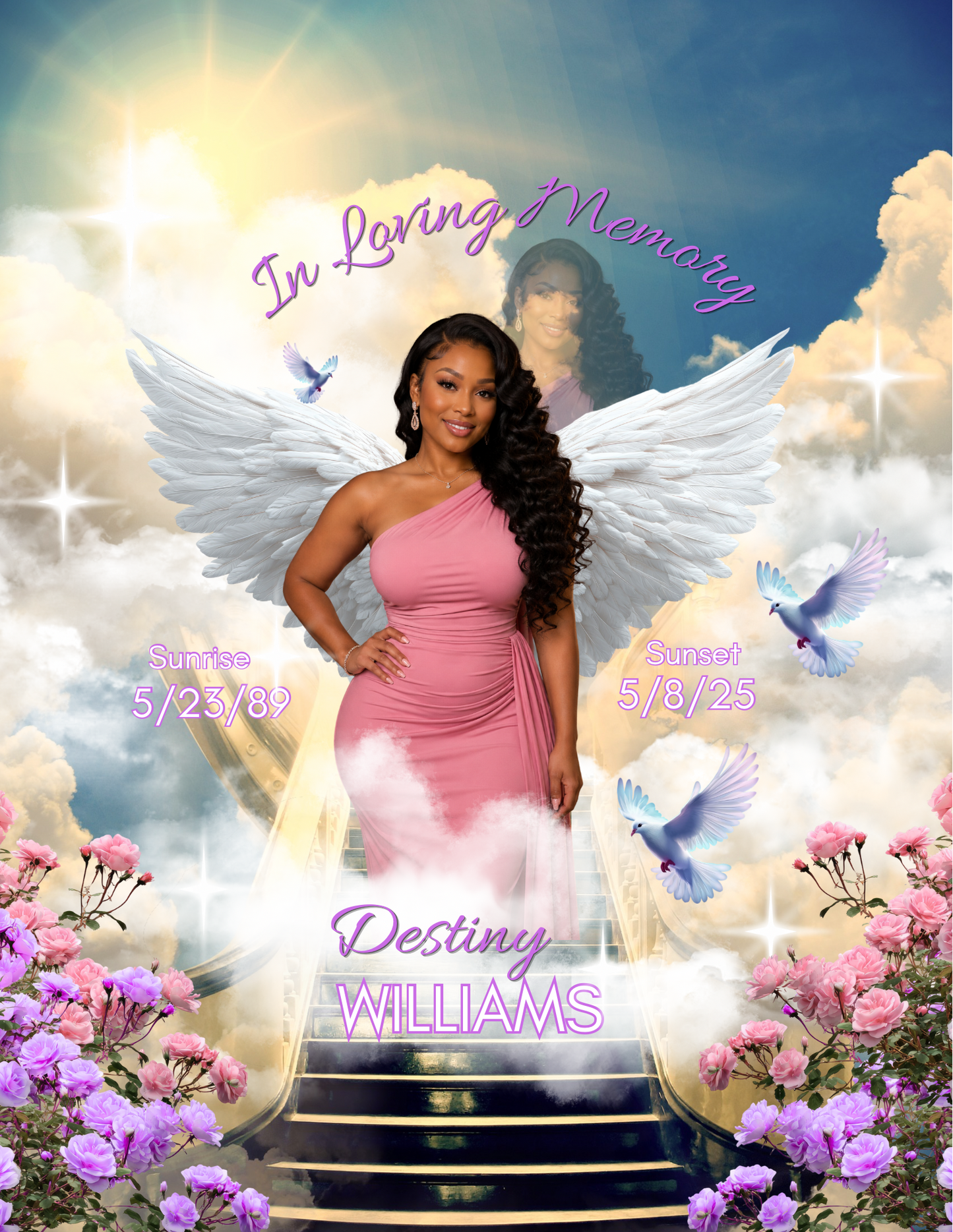 Heavenly Remembrance Digital Download -Editable on canva