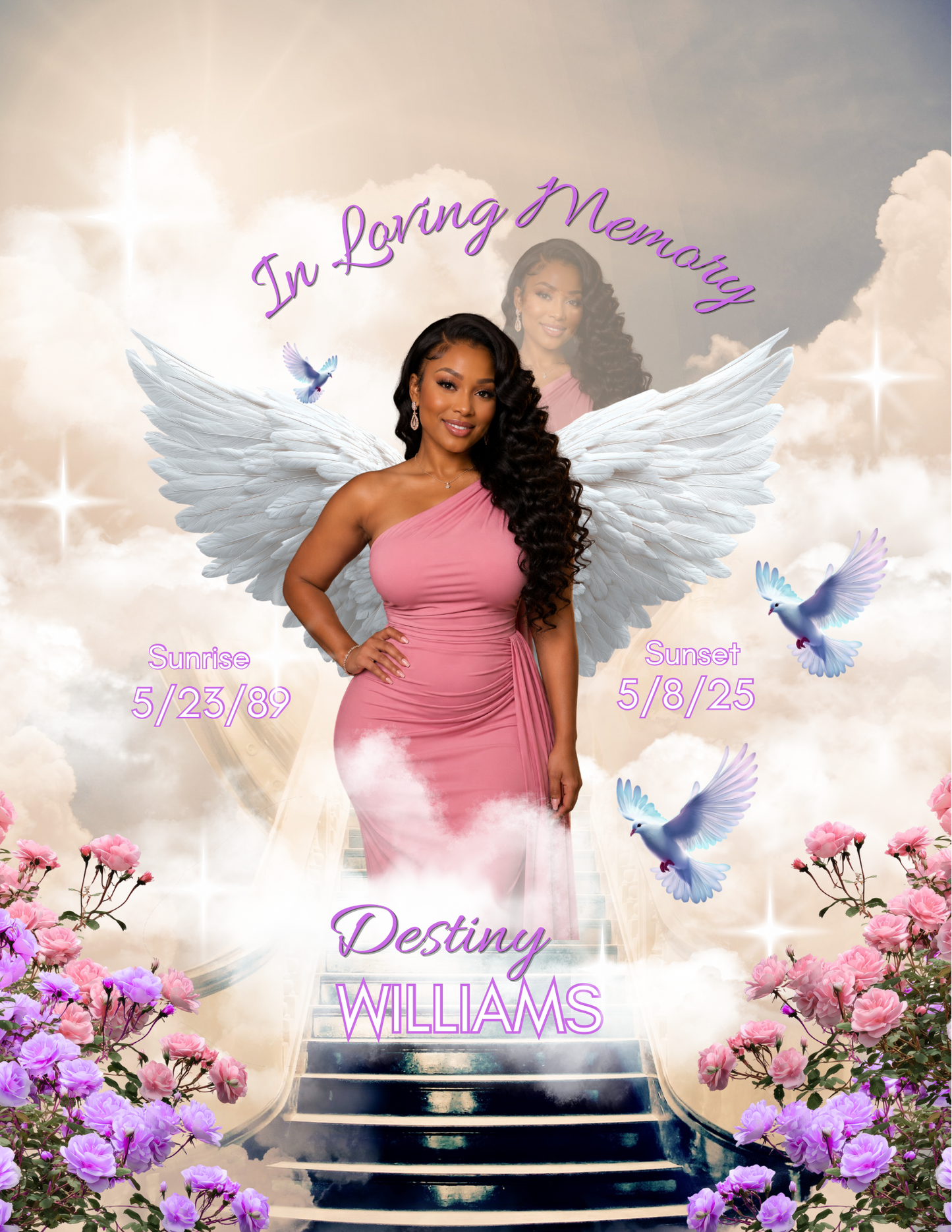 Heavenly Remembrance Digital Download -Editable on canva