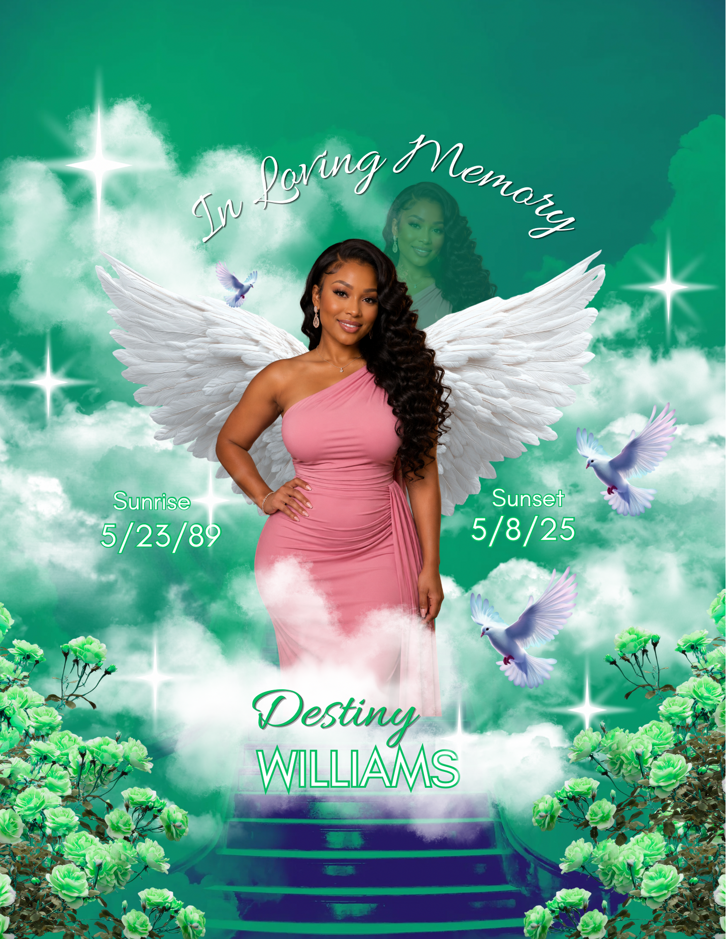 Heavenly Remembrance Digital Download -Editable on canva