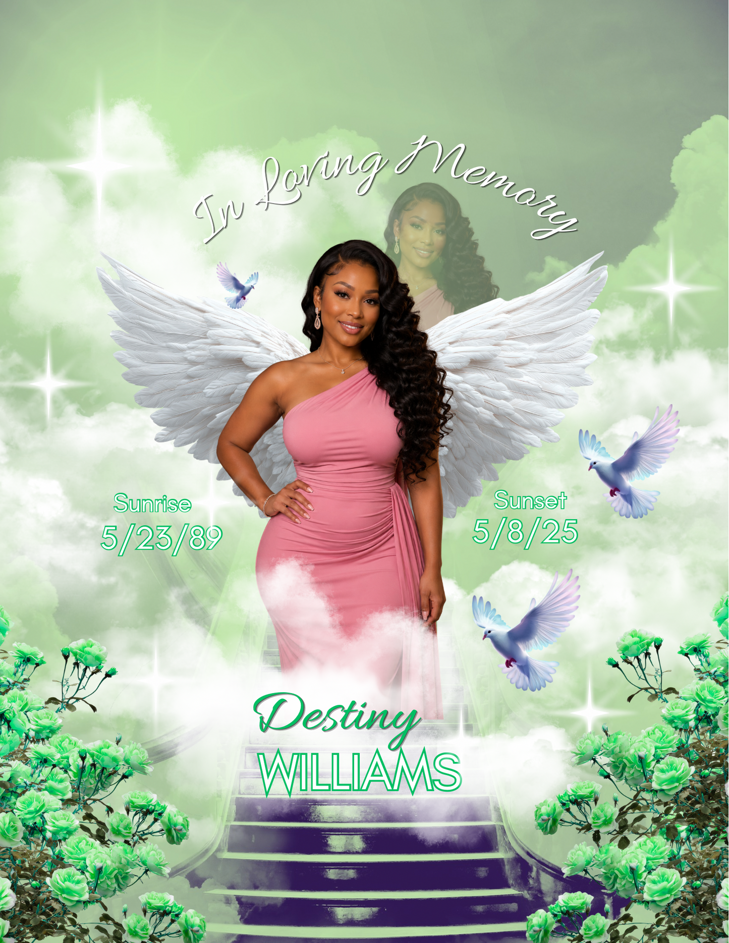 Heavenly Remembrance Digital Download -Editable on canva