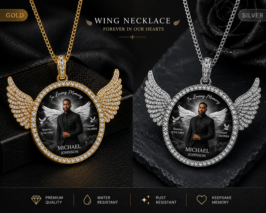 Memorial  Angel Wings Necklace