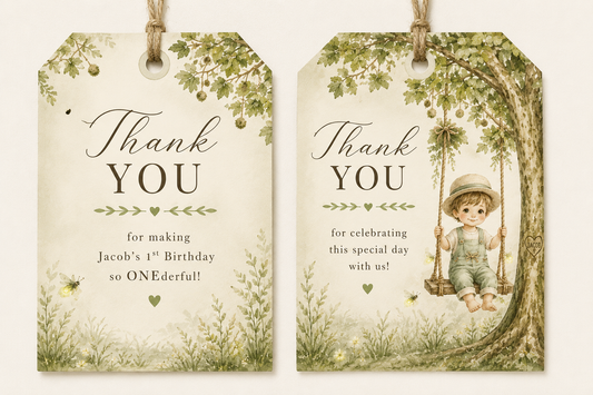 What a ONEderful World  Thank you Tags -set of 6