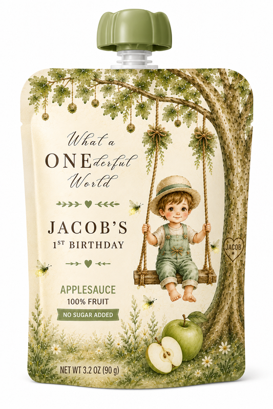 What a ONEderful World apple sauce pouches -set of 6
