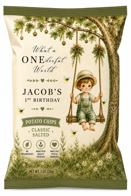What a ONEderful World Chip Bag -Set of 6