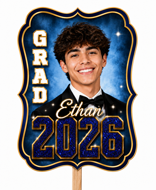 Glitter year Grad Fan- Custom made to order